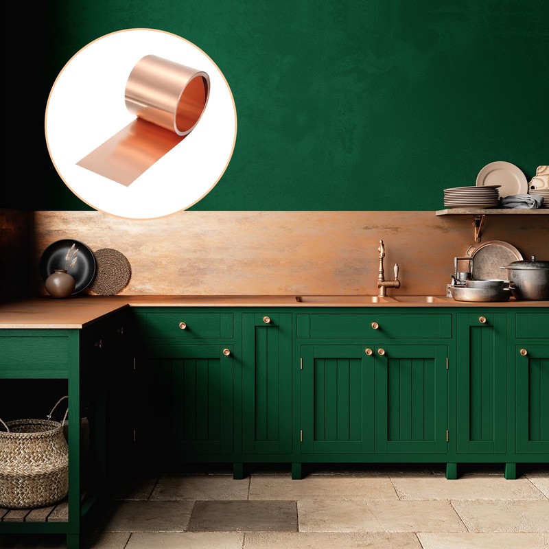sourcing map Copper Sheet Roll 2500mm x 50mm x 0.08mm,