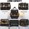 16 Inch Tool Bag with Waterproof Hard Bottom, Large Multi-Pockets