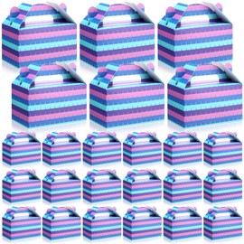 Honoson 24 Packs Video Game Goodie Bags Treat Boxes Bulk Cookie Gable Boxes with Handle 6. 3 x 3. 7 x 3. 7 in for Battle Gamers Birthday Party Supplies Decorations Favors