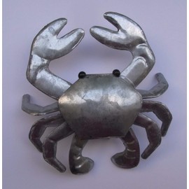 Shoeless Joe Colin the Crab Decorative Ornament in Silver Tin * Nautical Decor