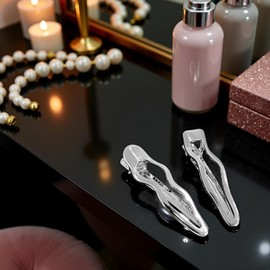 4 Pcs Silver Metal Wave Hair Clips, Hair Barrettes, Small Hair Clip Bangs Hairclip, Alligator Clips Hairclips,Pins Accessories Headdress,Clips and Barrettes, Hair Accessories