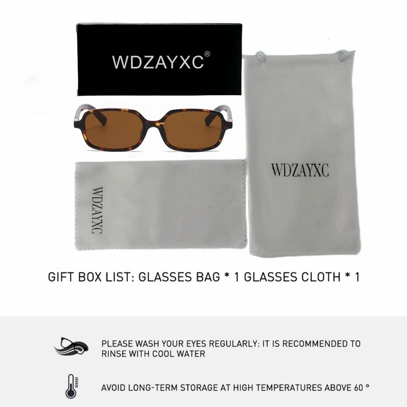 WDZAYXC Classic Rectangular Sunglasses Retro Slim Lenses Vintage Rectangle Sunglasses