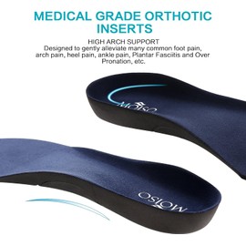 MOISO Bequeme orthopädische Einlegesohlen mit Fußgewölbeunterstützung für Männer und Frauen, stoßdämpfende Einlegesohlen für Plattfüße, Plantarfasziitis, Größe 40-42