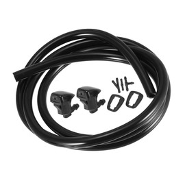 A ABSOPRO Windshield Washer Nozzle Kit 55157319AA 100cm Washer Hose and Adapter Wiper Wash Spray Jet for Jeep Liberty 2008-2012 Plastic (Set of 6)