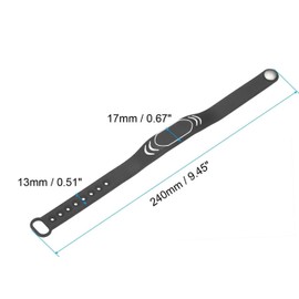 UID IC Wristband, Interchangeable, RFID, 13.56 mHz, 0 Sectors, Writeable, Pack of 2 (Black, Orange)