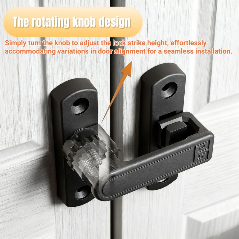 90/180 Degree Adjustable Barn Door Latch,Small Slide Door Lock Adjustable