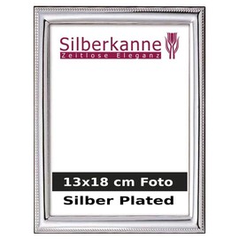 SILBERKANNE Norderney Picture Frame 13 x 18 cm Photo with Wooden Back Premium Silver Plated Elegant Silver-Plated