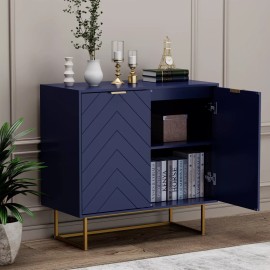 UEV Sideboard Buffet Cabinet with Storage Adjustable Shelf Cabinet - Navy Blue