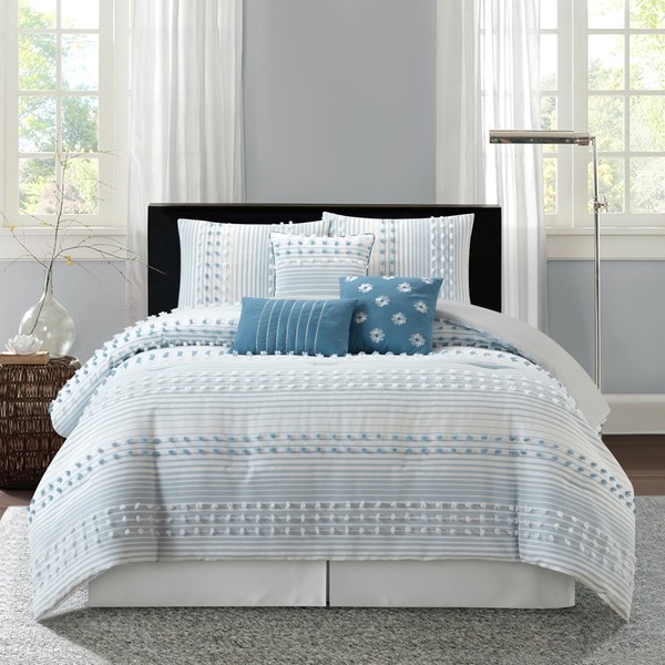 Stratford Park Azure Comforter Set California King Size, 7 Piece