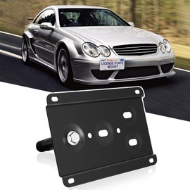 Front Bumper Tow Hook License Plate Mount Bracket Holder No Drill Relocator Hole Adapter Compatible with Mercedes W203 W210 W211 W219 W220 C208 C E S CLS CLK Class