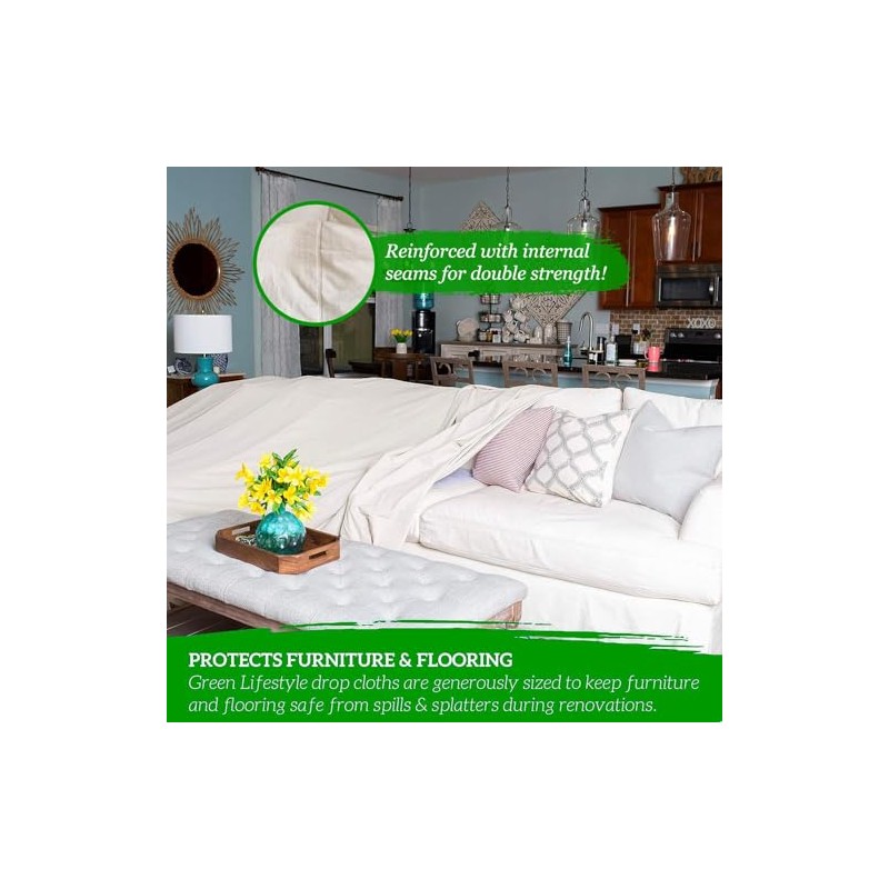 Green LifeSTYLE - Paños de lona multiusos para pintura, cubierta