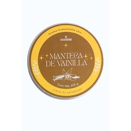 Crema corporal HUMECTANTE de manteca natural de VAINILLA, para todo tipo de piel, delicioso aroma, nutre, blanquea e hidrata la piel, en lata de 200G