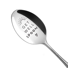 Get Well Spoon - Get Well Gifts for Women Men - Best Recovery Gift - Funny Food/Dessert/Tea Spoon Engraved Stainless Steel - Encouragement Gifts for Women Men Teenage Best Friends Christmas