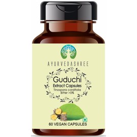 AYURVEDASHREE Guduchi Extract 500mg - 60 Vegetarian Capsules|Tinospora Cordifolia| All Natural | 100% Vegan | Gluten-Free | GMP Certified