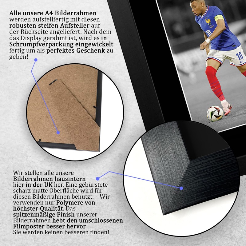 HWC Trading A4 FR Kylian Mbappe France Gifts Printed Autographs