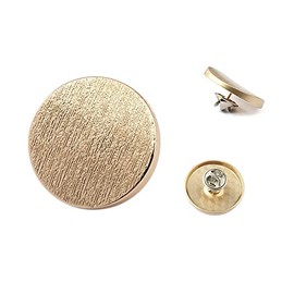 MAHAVIMOKSA 10pcs Texture Surface Metal Buttons Pins No Sew & No Tools Instant Replacement Snap Tack Button for Craft Clothing Coat Pant Bag Purse (Gold 25MM)