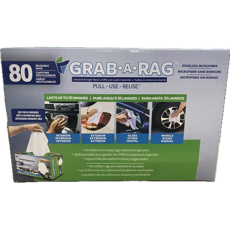 Grab-A-Rag Washable Microfibre Rags, 80-Count