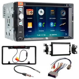 DUAL, XDVD269BT Bluetooth Car Stereo, Camera + Install Kit for Ford 2004-2008 F-150