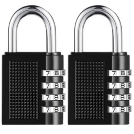 [Upgrade] BYETOO Combination Lock for Locker Outdoor,Resettable Weatherproof Combination Padlock,4 Digit Smooth Dial,Zinc Alloy Lock for School,Gym Locker,Fence,Case,Hasp Cabinet,2Pack