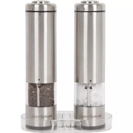 Latent Epicure Electric Salt and Pepper Grinder Set (pack of 2) - Stainless Steel Battery Op...