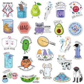 Noveread 25 Pcs Funny Fridge Magnets Punny Chemistry Fridge Reusable Natural Sciences Magnets Funny Biology Refrigerator for Work Home Car Locker Cabinet Gifts Decoration