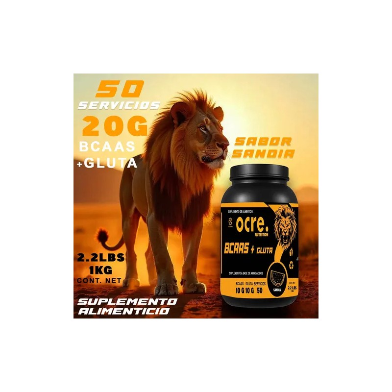 Aminoácidos Bcaas + Glutamina Ocre 1kg Varios Sabores