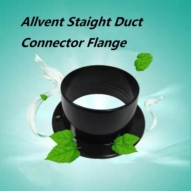 Duct Connector Flange 8"(7.56 Inch) Black Plastic Straight Dryer Vent