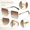 AOOLIA Rectangle Gradient Rimless Sunglasses Women Men Transparent Tinted Metal