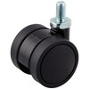 TRUSCO Screw-in Dual Wheel Caster, Elastomer Wheels, Freely, φ1.6 inches