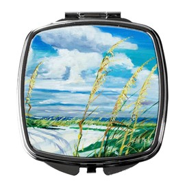 Caroline's Treasures JMK1271SCM Sea Oats Compact Mirror Decorative Travel Makeup Mirror for Women Girls Gifts Pocket Makeup Mirror Folding Handheld