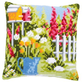 Cross Stitch Cushion kit in My Garden