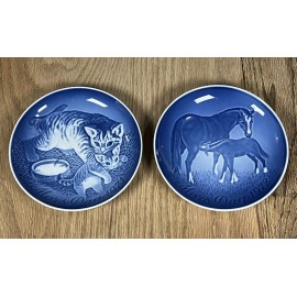 Bing & Grondahl Mother's Day Plates 1971 & 1972 Porcelain New w/Box TWO Plates