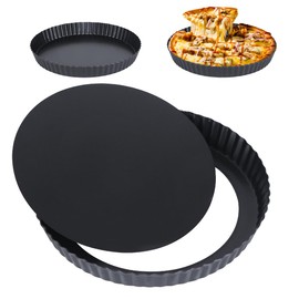 Tart Pan, 2PCS 9 Inch Removable Round Bottom, Carbon Steel Non-Stick Baking Pie Pan, Dishwasher Safe for Quiche Pan