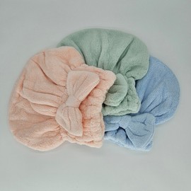 Towel Dry Hair Cap for Hair Drying and Shower Hair Drying Green 2ea