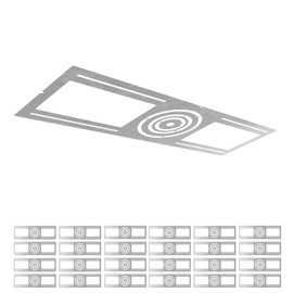 ASD New Construction Mounting Plate with Symmetric Round Hole - 3-4-6" Flat Steel Rough-in Bracket, LED Recessed Lighting Housing, 24 Pack