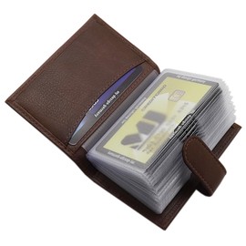 myledershop XXL Calfskin Credit Card Case / Business Card Holder / Credit Card Case / Card Case MJ-Design-Germany with RFID & NFC Protection (Brown), brown, Standard size, Wallets