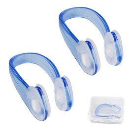 YFFSFDC Swimming Nose Clips, Set of 2 Nose Clips for Swimming Gym Pool Accessories Training Adult Kids Protection Lightweight with Storage Case Blue