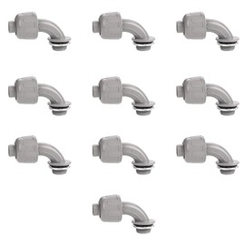 EBOKA 1/2-in Nonmetallic Liquid-Tight 90-Degree Electrical Conduit Connector Fitting, 1/2'' (10 Packs)
