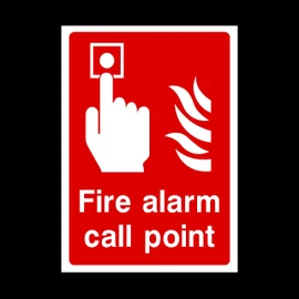 USSP&S Fire Alarm Call Point Plastic Sign - Red, Medium, Simple Style