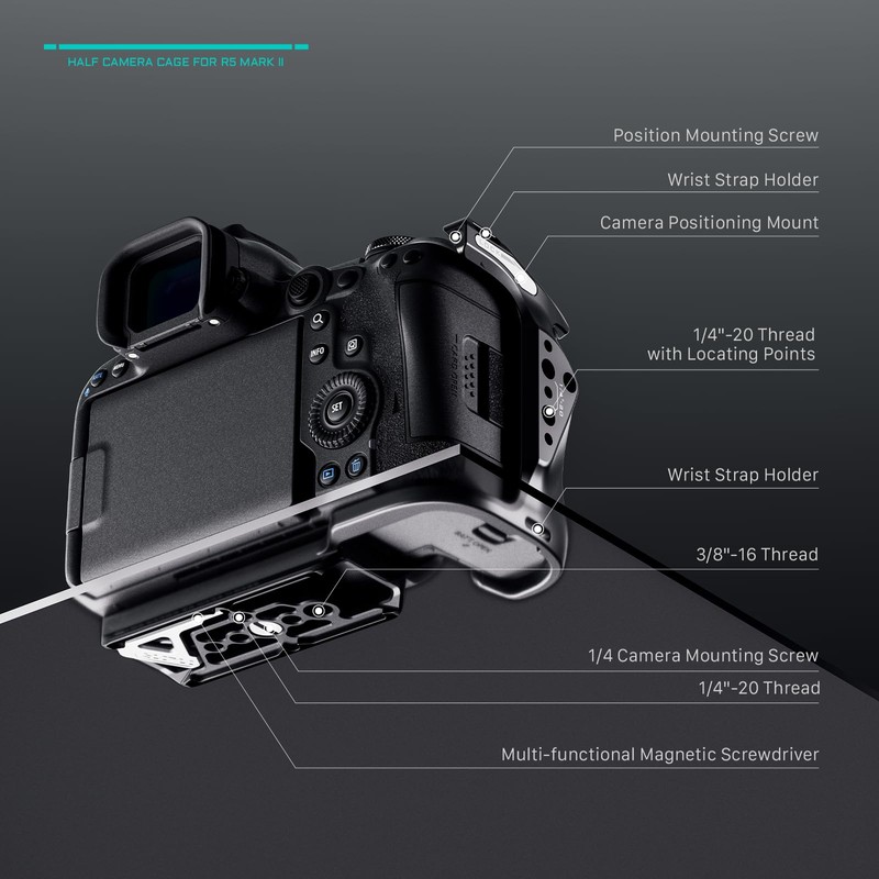 TILTA Half Camera Cage Compatible with Canon R5 Mark II,