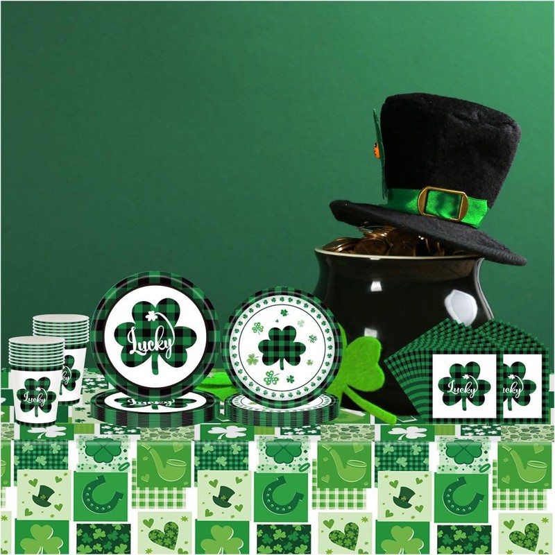2Pack St. Patrick's Day Tablecloth St. Patrick's Day Lucky Green
