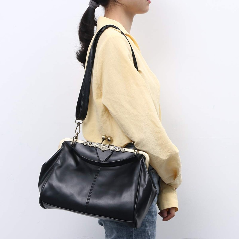 TENDYCOCO Shoulder bag Kiss Lock shoulder bag PU leather handbag