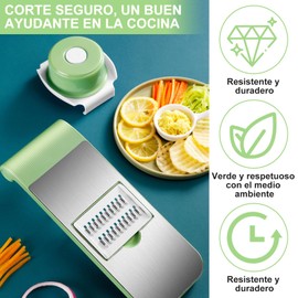 Cortador de Verduras, Rebanador de verduras con 5 Cuchillas de Acero Inoxidable,Mandolina cortador de verduras,picadora de verduras,Apto para cocina, verduras, ensaladas