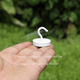 Neosmuk Magnetic Hooks, Cruise Ship Essentials,80lb+ Heavy Duty Magnetic Hooks for Cruise Cabins, Refrigerator, Grill, Hanging, and Travel | Extra Strong Must-Haves Magnet Hook,White