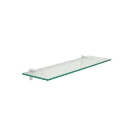 Clear Floating Glass Shelf 12" X 48" in Chrome