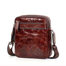 Balidiya Genuine Leather CrossBody Bag for Men Sling Shoulder Bags Handbag Messenger Pack Outdoor Satchel Travel Business (brown-01)