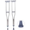 Tall Adult Walking Crutch (Pair), Lightweight Stainless Steel Lower crutched