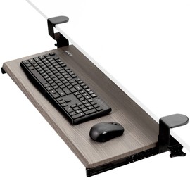 VIVO Large Clamp-on Computer Keyboard and Mouse Under Desk Slider Tray, 27 x 11 inch Pull Out Platform Drawer, Gray, MOUNT-KB05GY