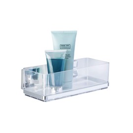 WENKO Vacuum-Loc Badezimmer Wandregal Quadro UNO, Mit herausnehmbarer Schale, Befestigen ohne Bohren, Rostfreier Edelstahl/Kunststoff, 25,5 x 8,5 x 14 cm
