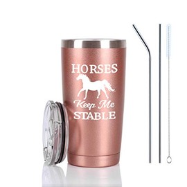 Regalos de caballo para mujeres, vasos de viaje con diseño de caballos, divertidos regalos de cumpleaños de Navidad para amantes de los caballos, vaqueras ecuestres, mamás, amigas, tía, hermana, vaso aislado de acero inoxidable de 20 onzas
